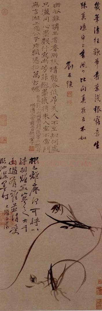明末清初 石涛 芳兰图 书画作品