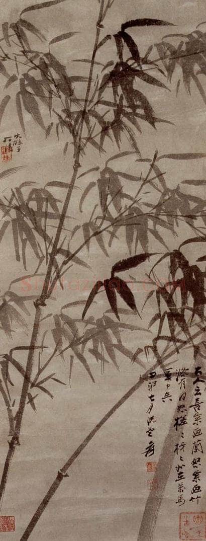 明末清初 石涛 墨竹 书画作品