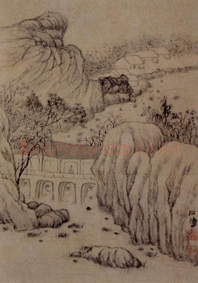 明末清初 石涛 山水花卉册 书画作品