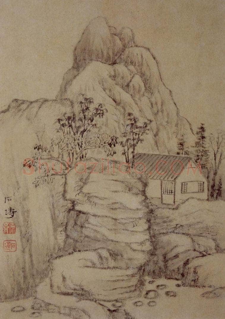 明末清初 石涛 山水花卉册 书画作品