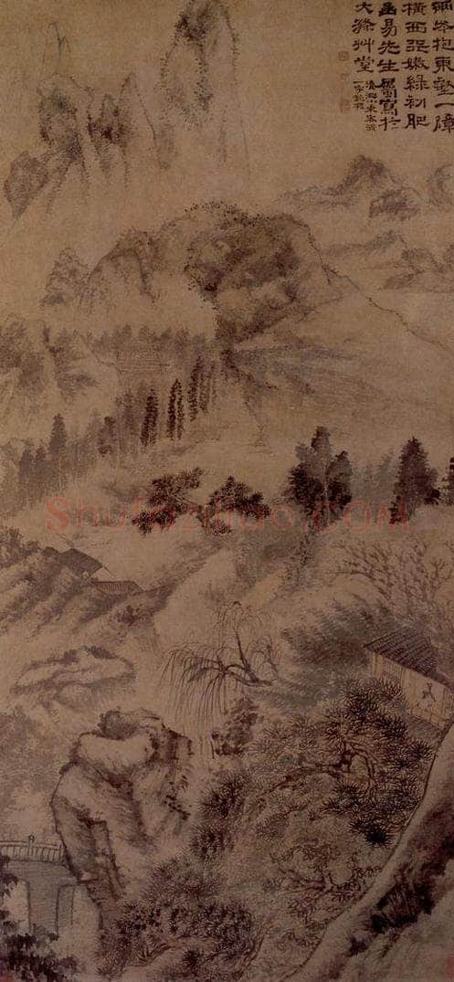 明末清初 石涛 东岑嫩绿图 书画作品