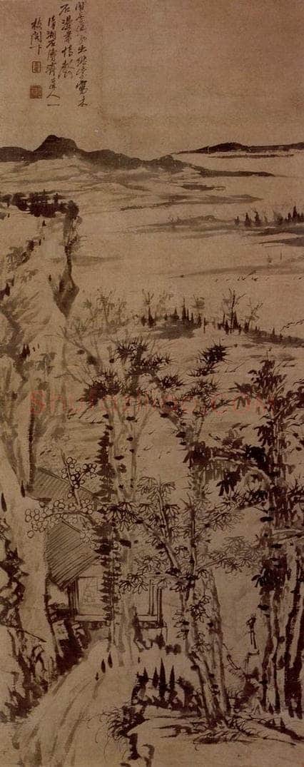 明末清初 石涛 木石幽居图 书画作品