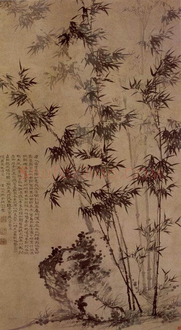 明末清初 石涛 竹石图 书画作品
