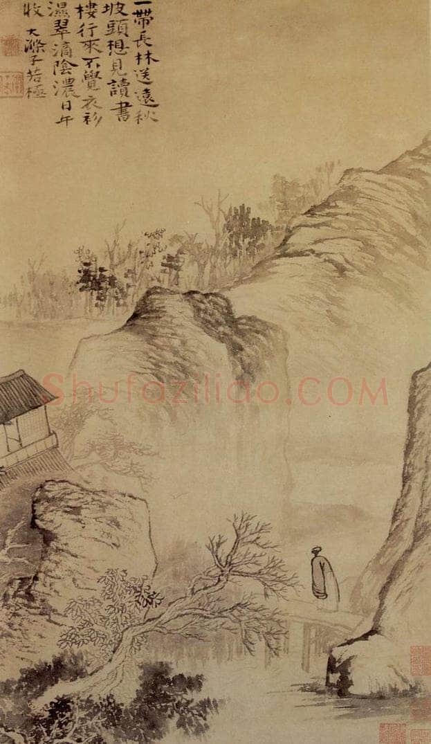 明末清初 石涛 长夏山居图 书画作品