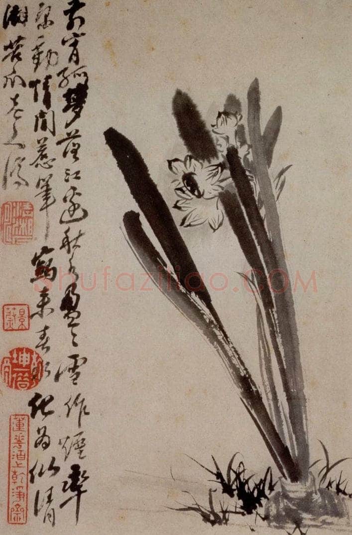 1694年 石涛 《花卉12开》 书画作品