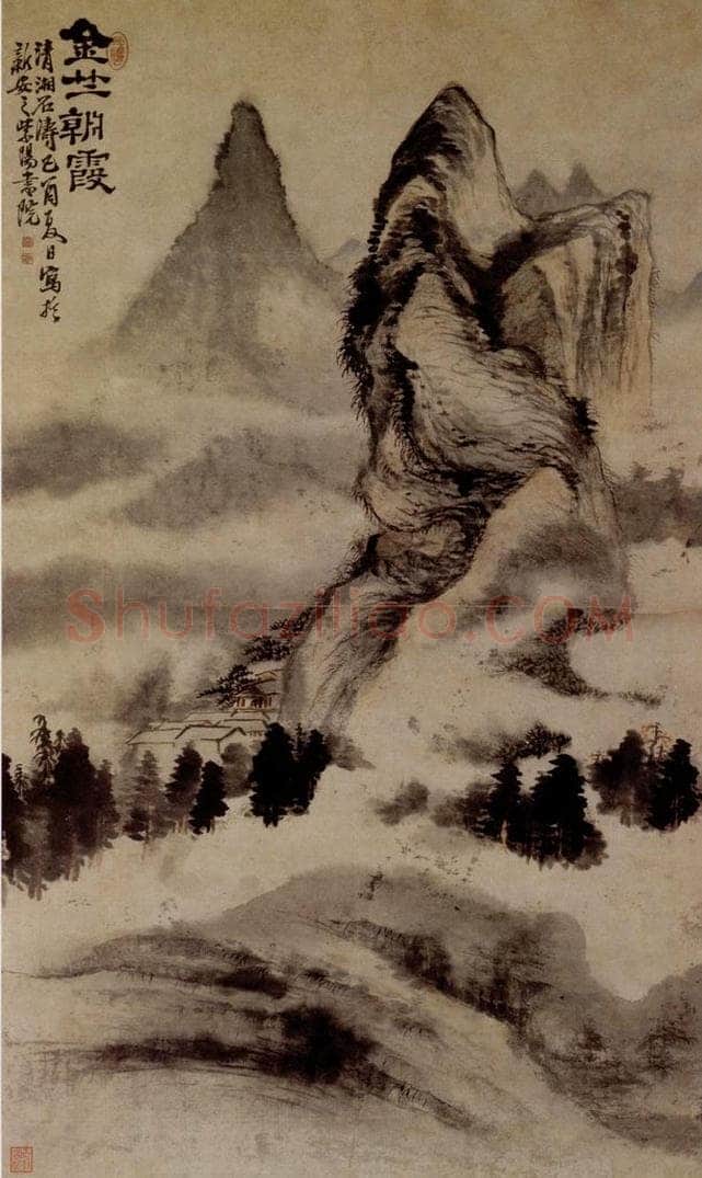 1669年 石涛 《金竺朝霞图》 书画作品