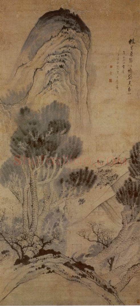 1671年 石涛 《采菊图》 书画作品