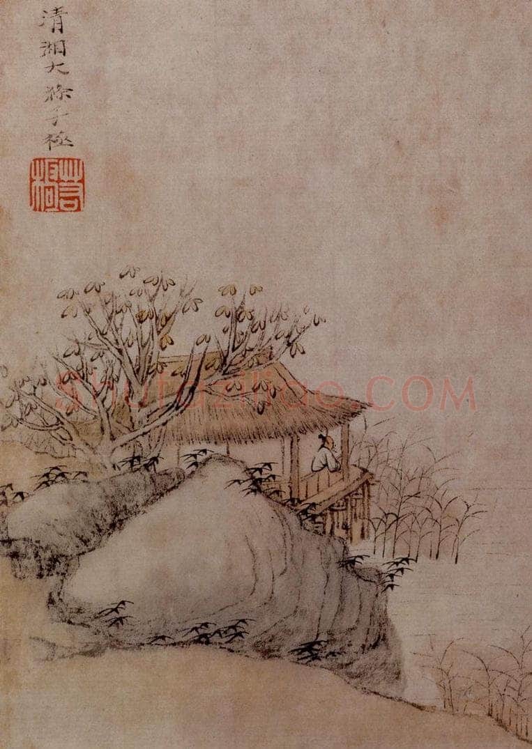 1705年 石涛 《唐人诗意图》 书画作品
