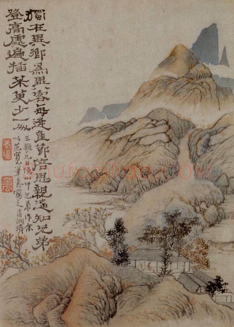 1705年 石涛 《唐人诗意图》 书画作品