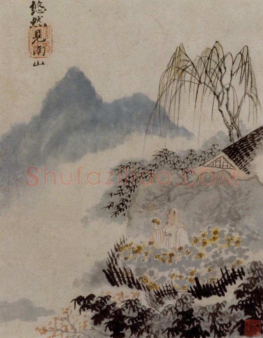 石涛 《陶潜诗意图》 书画作品