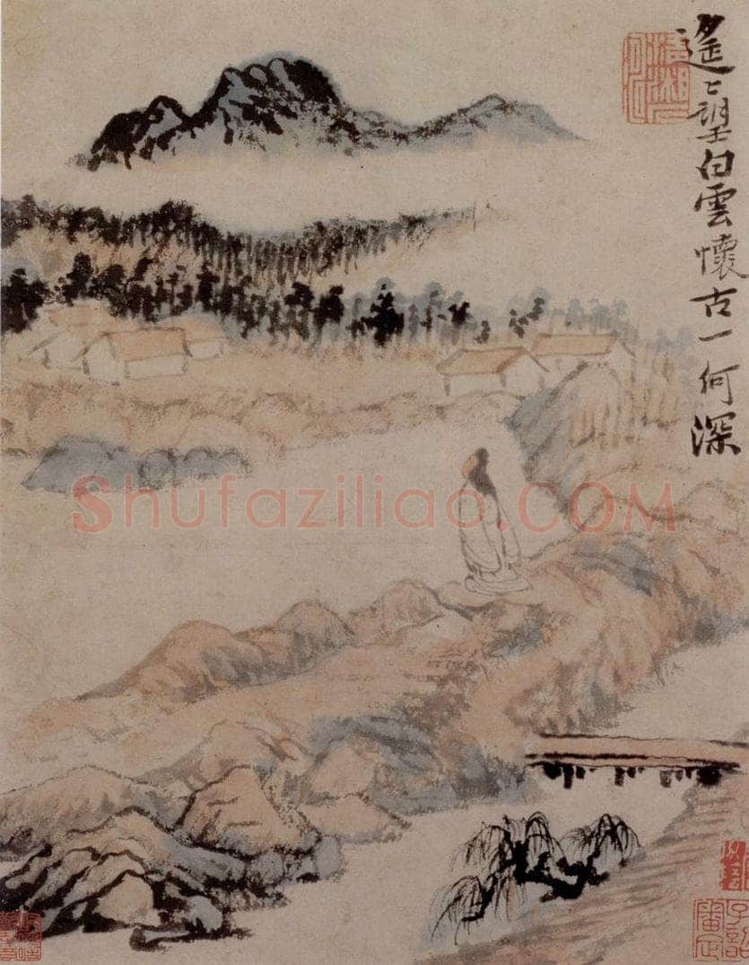  石涛 《陶潜诗意图》 书画作品