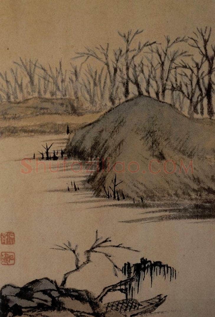  石涛 《山水册》 书画作品