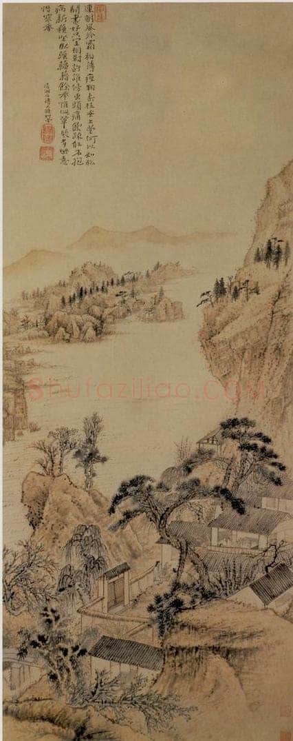  石涛 《对菊图》 书画作品