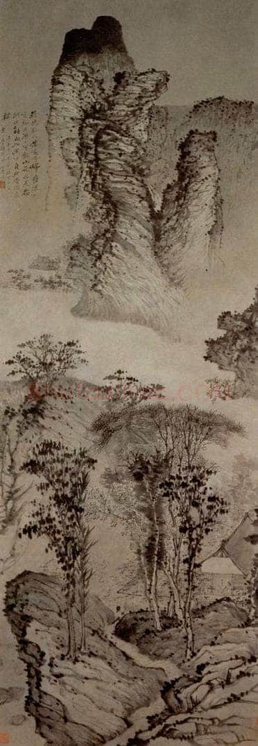 1681年 石涛 《山窗研读图》 书画作品