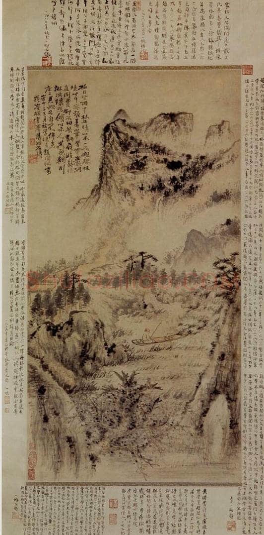 1684年 石涛 《幽溪垂钓图》 书画作品