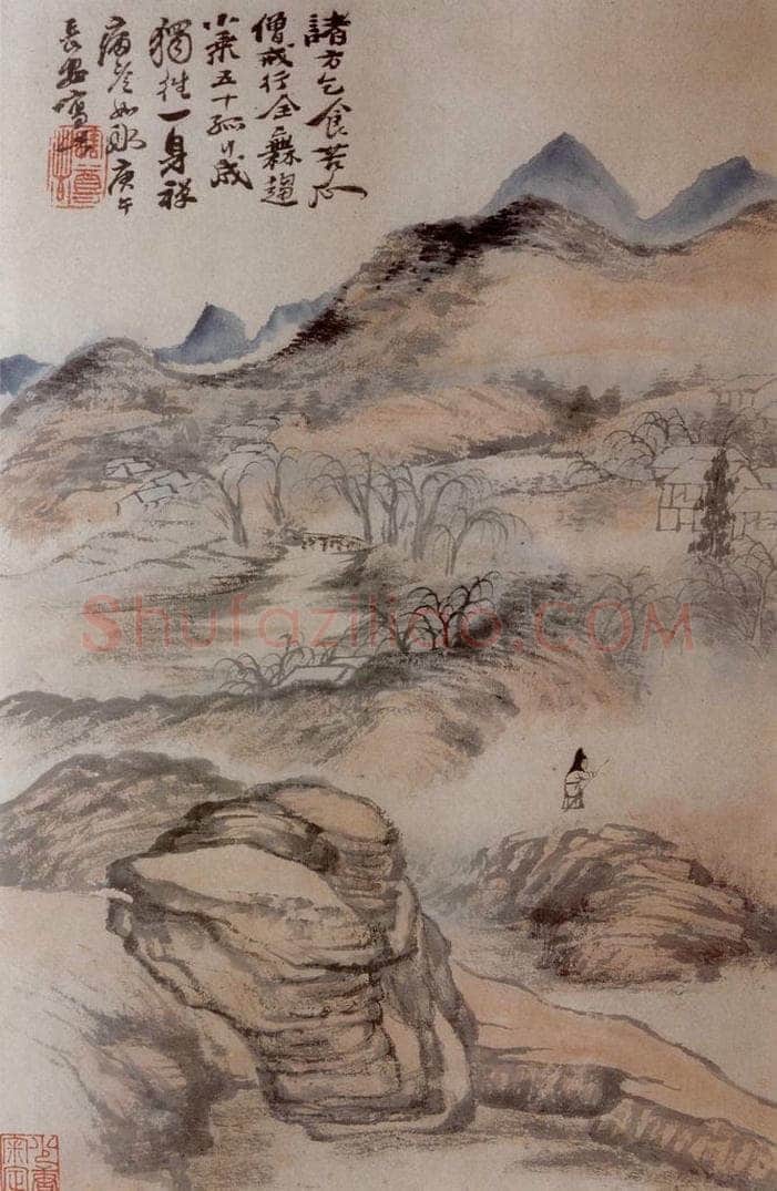 1690年 石涛 《书画杂册14开》 书画作品