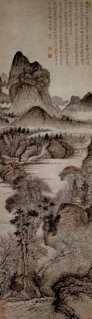 1691年 石涛 《古木垂阴图》 书画作品