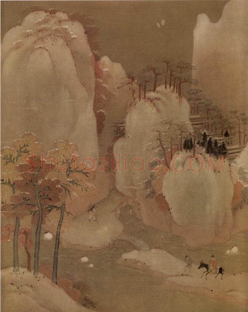 南宋  雪山行骑图 书画作品