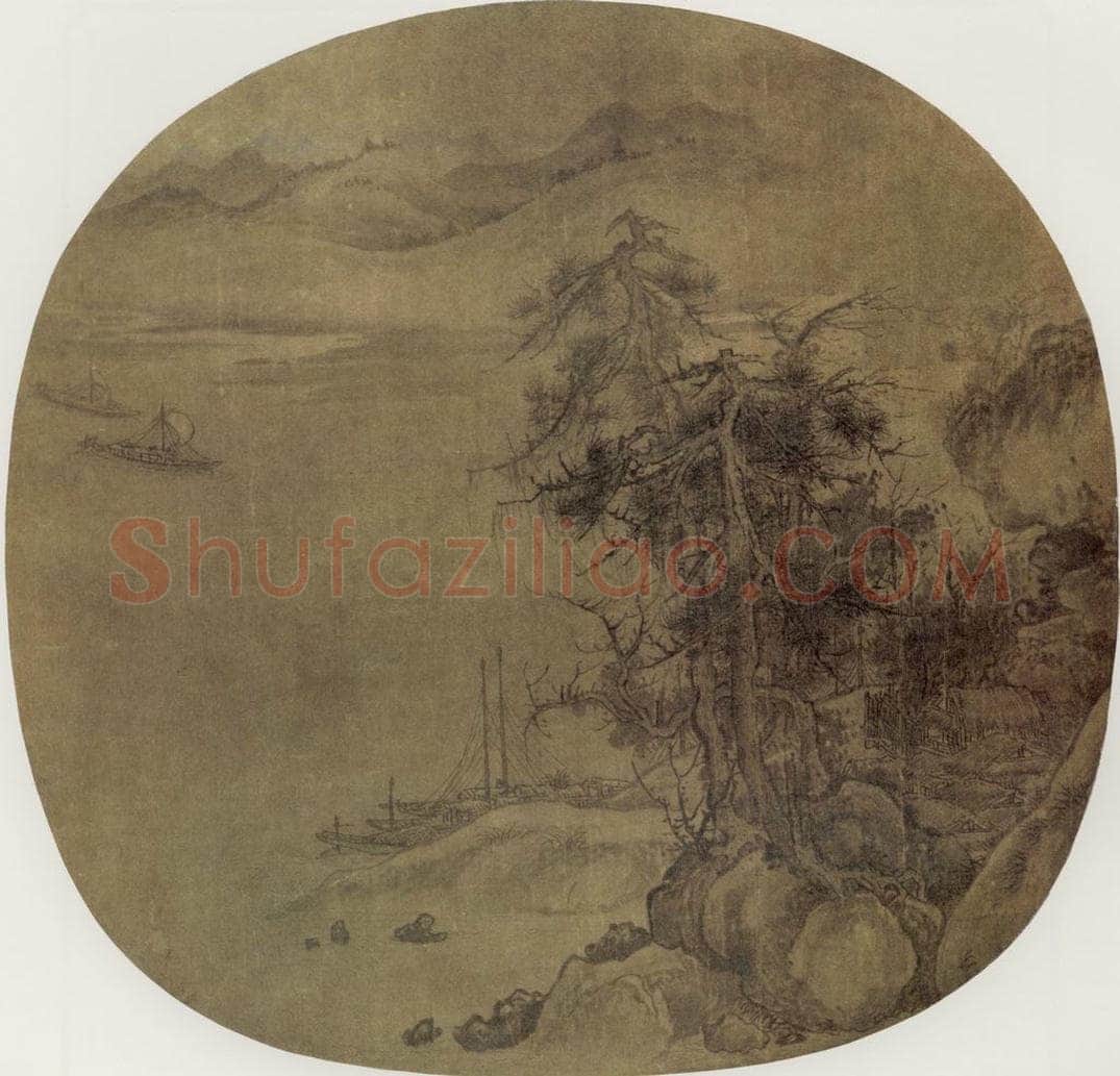 南宋  春江帆饱图 书画作品