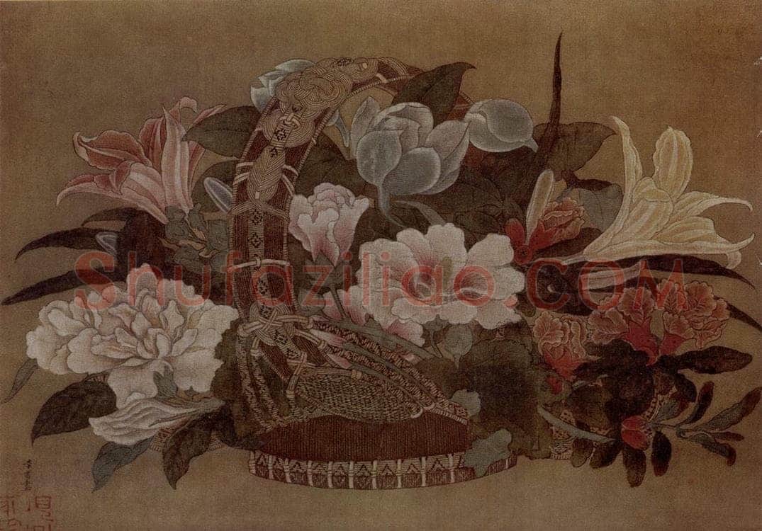 南宋 李嵩 花篮图 书画作品