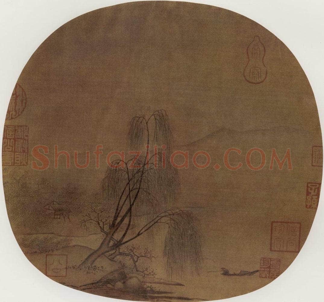 南宋 无名氏 春波钓艇图 书画作品