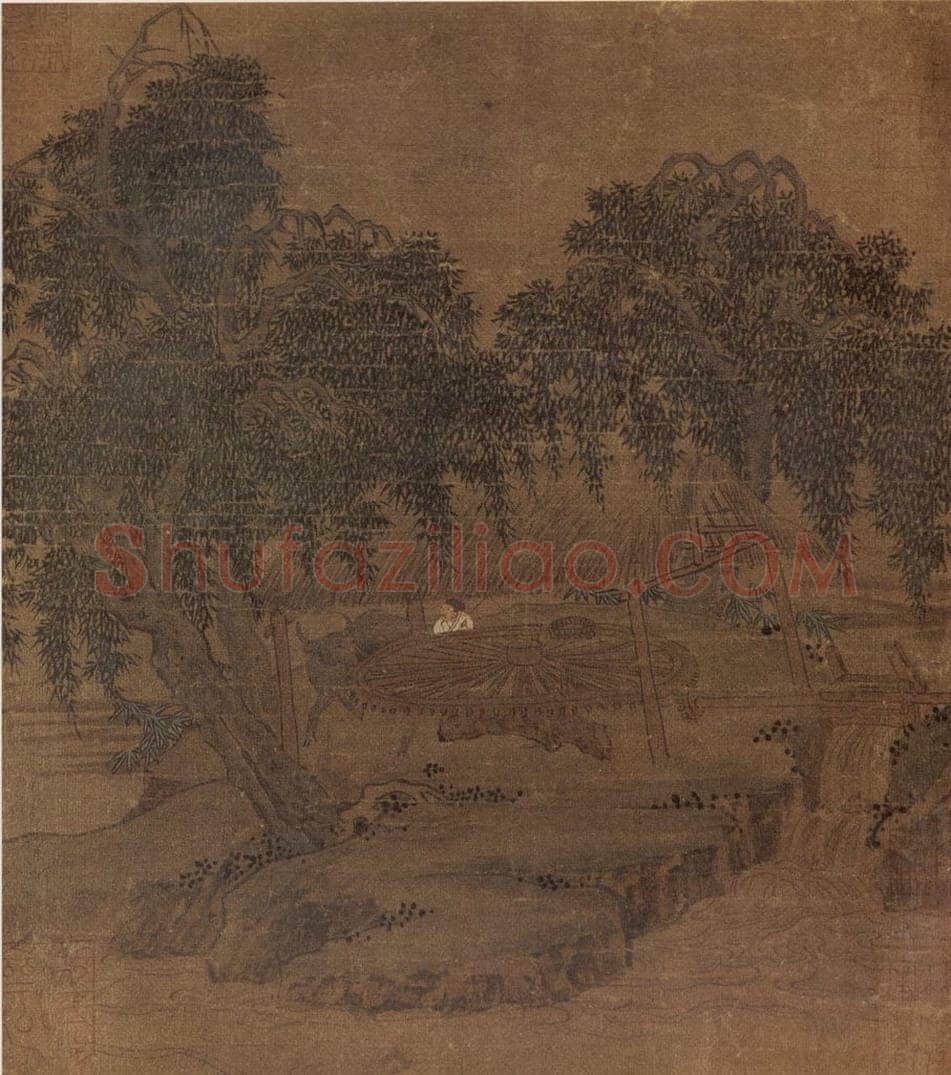 南宋 无名氏 柳荫云碓图 书画作品