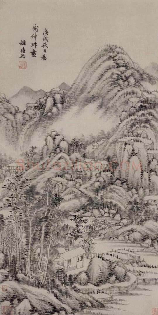 明 王时敏 《山水图轴》 书画作品