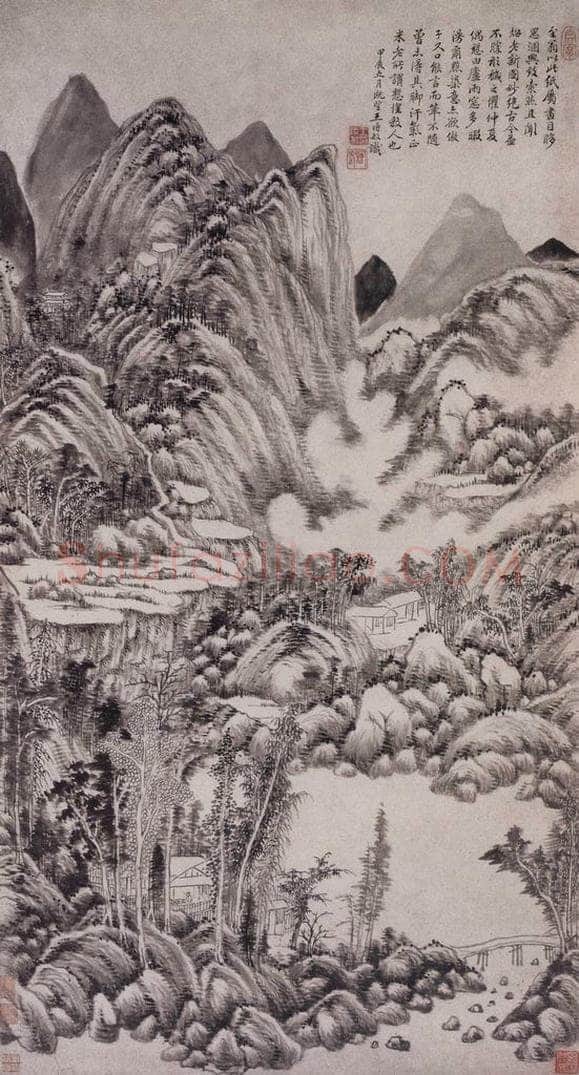明 王时敏 《山水图轴》 书画作品