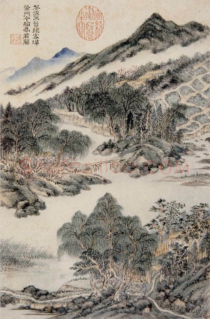 明 王时敏 《仿杜甫诗意图册》 书画作品