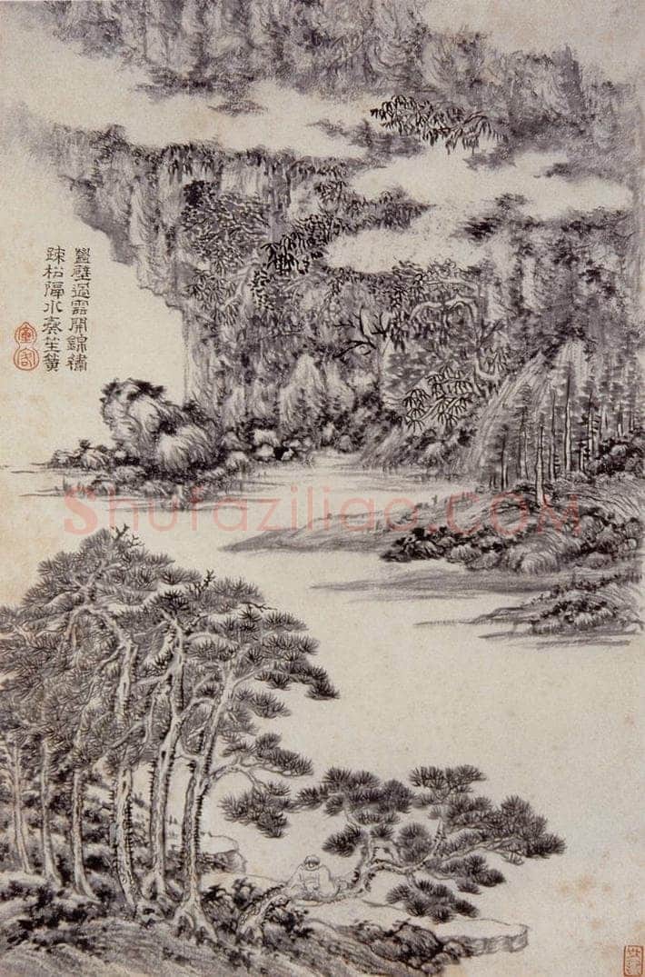 明 王时敏 《仿杜甫诗意图册》 书画作品