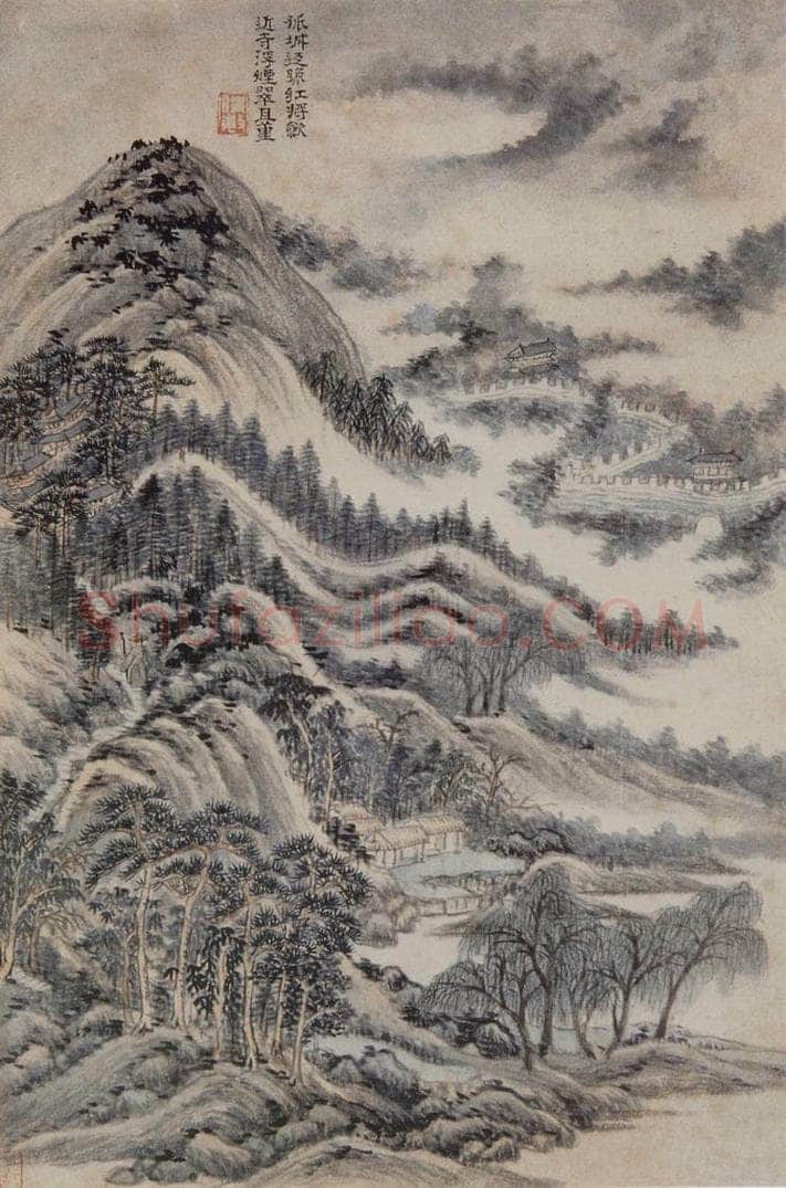 明 王时敏 《仿杜甫诗意图册》 书画作品