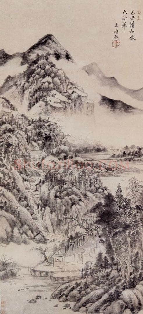 明 王时敏 《仿黄公望山水图轴》 书画作品