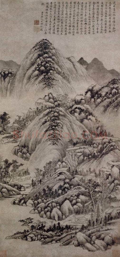 明 王时敏 《仿黄公望山水图轴》 书画作品
