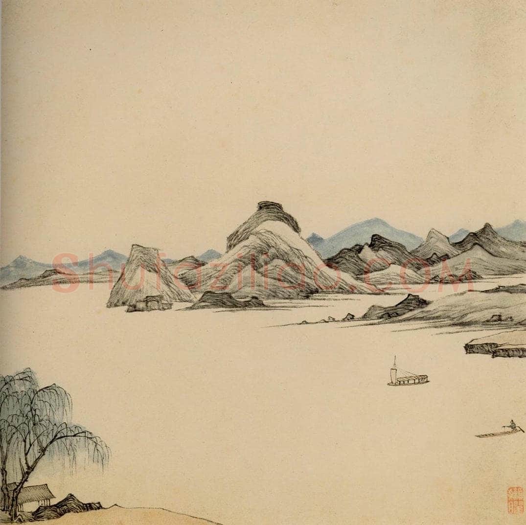 清 弘仁 《山水册》 书画作品