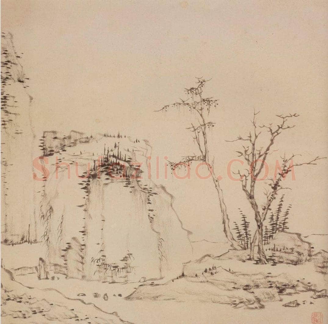 清 弘仁 《山水册》 书画作品