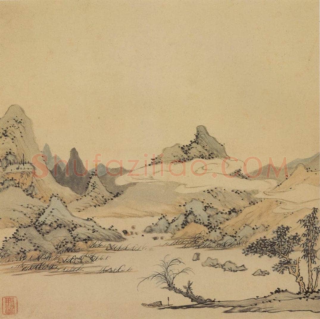 清 弘仁 《山水册》 书画作品