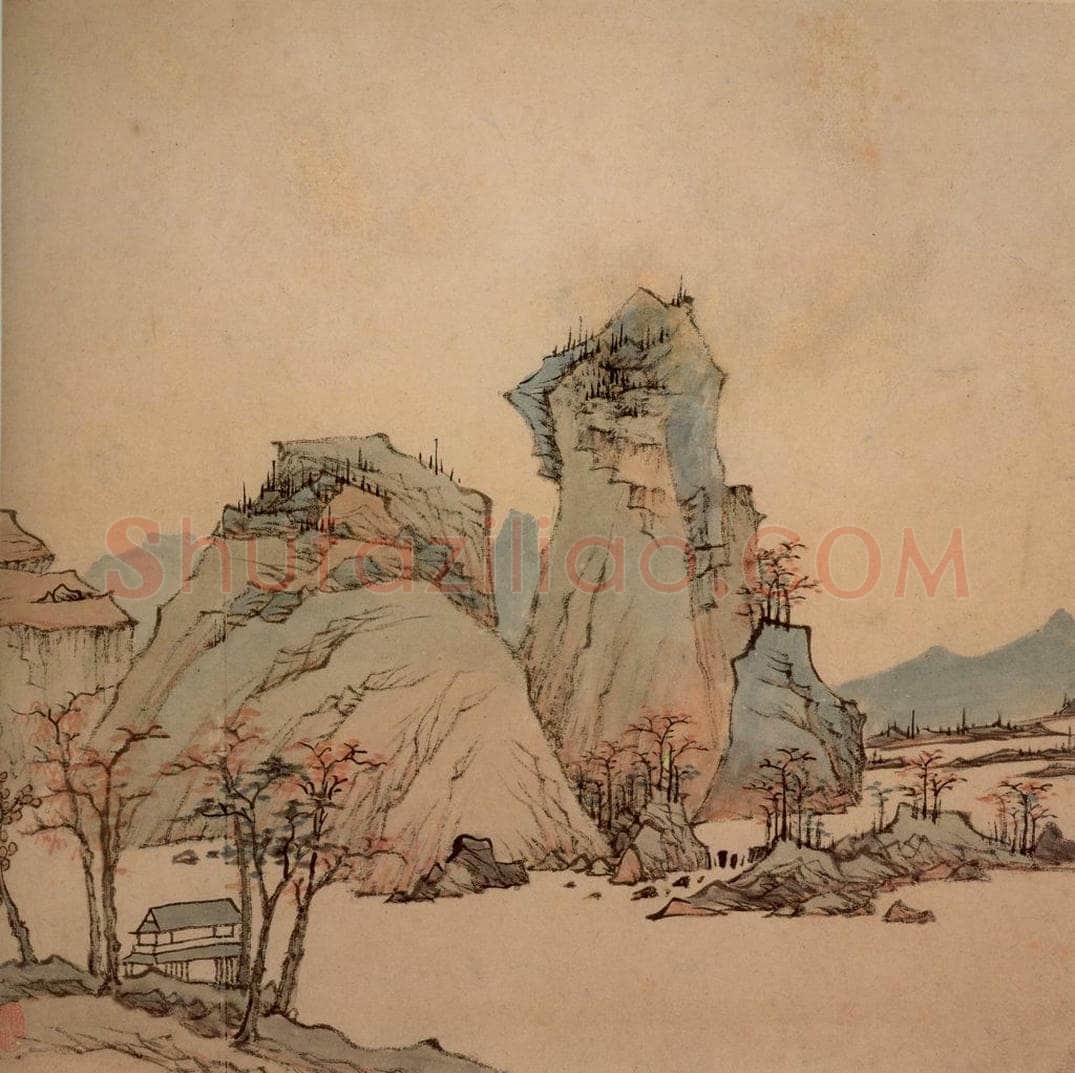清 弘仁 《山水册》 书画作品