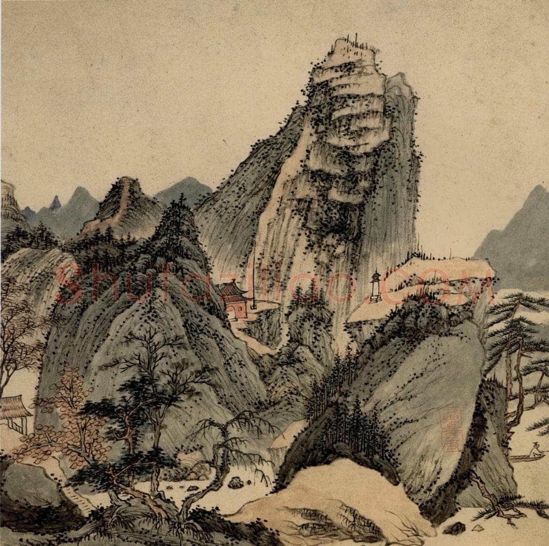 清 弘仁 《山水册》 书画作品