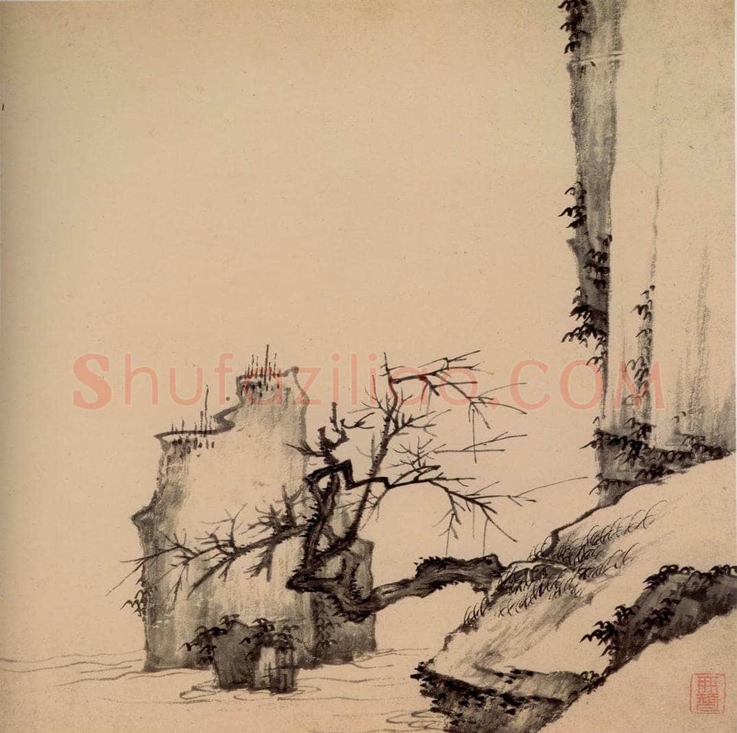 清 弘仁 《山水册》 书画作品