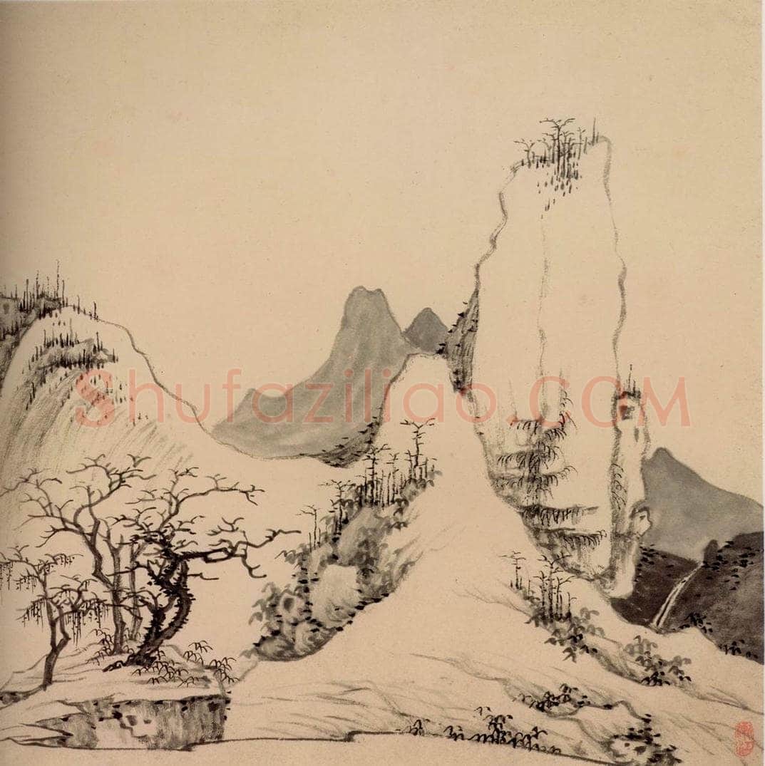 清 弘仁 《山水册》 书画作品