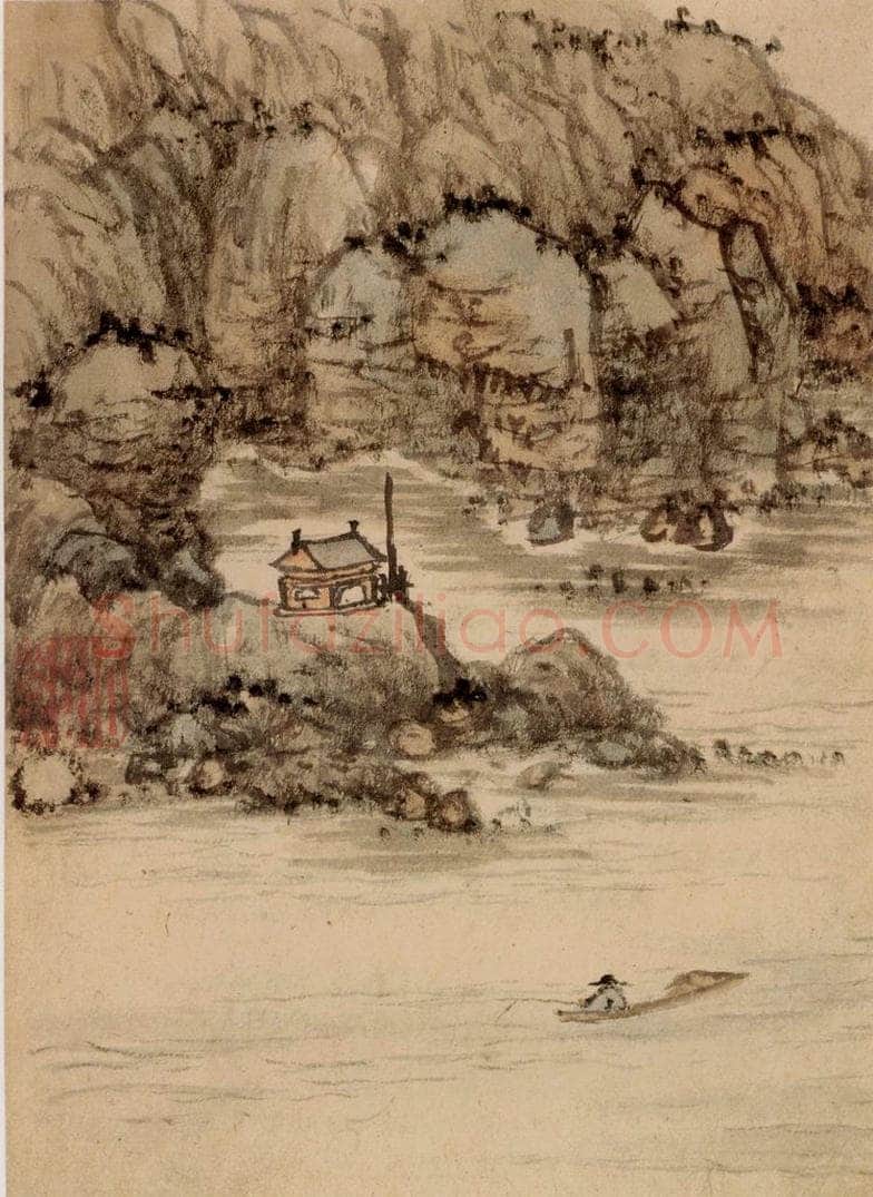 清 髠残 《山水册》 书画作品