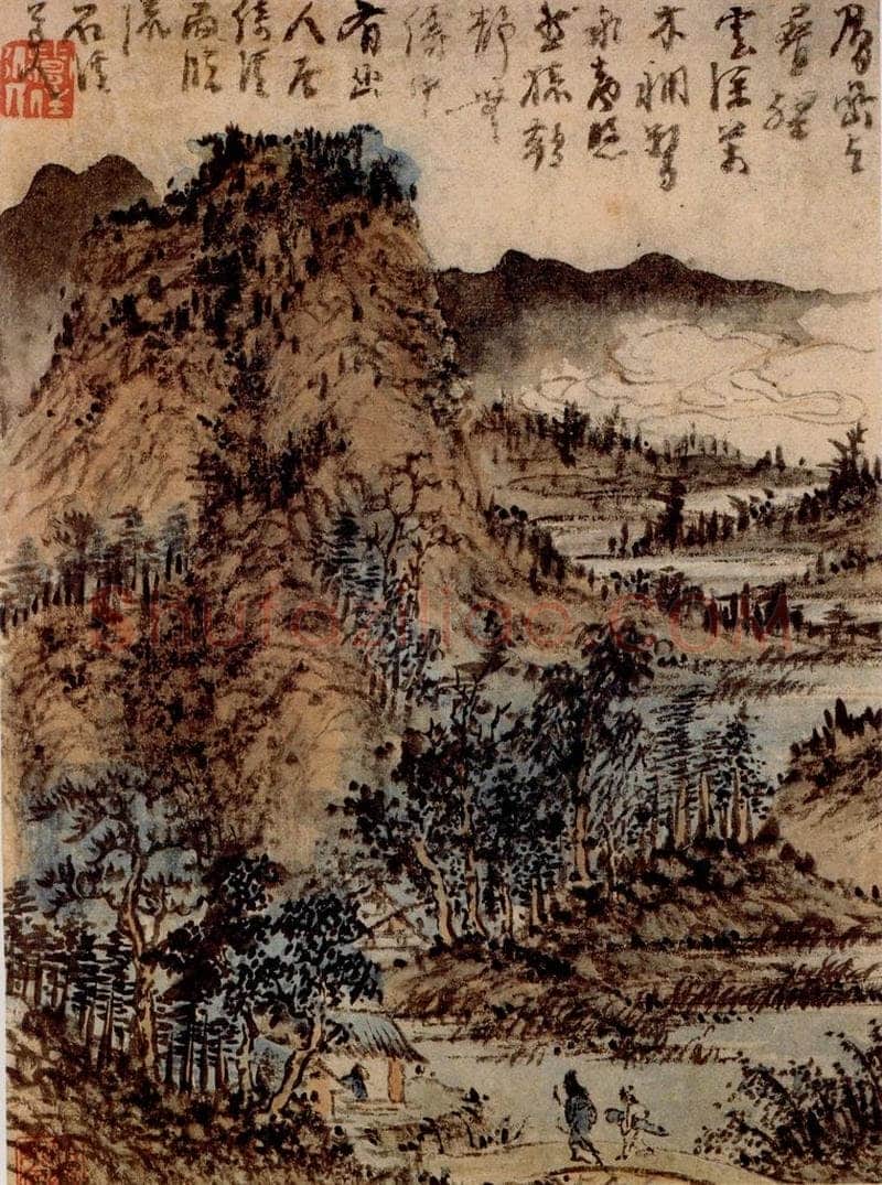 清 髠残 《山水册》 书画作品