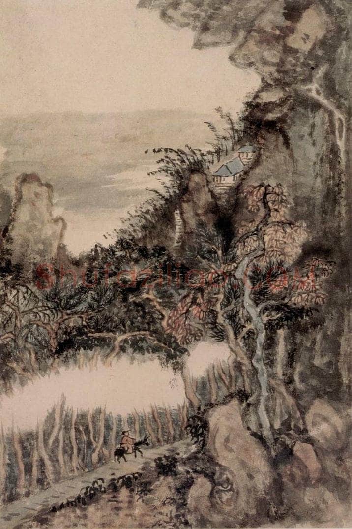 清 髠残 《山水册》 书画作品