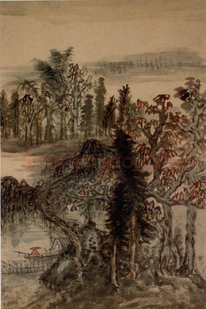 清 髠残 《山水册》 书画作品