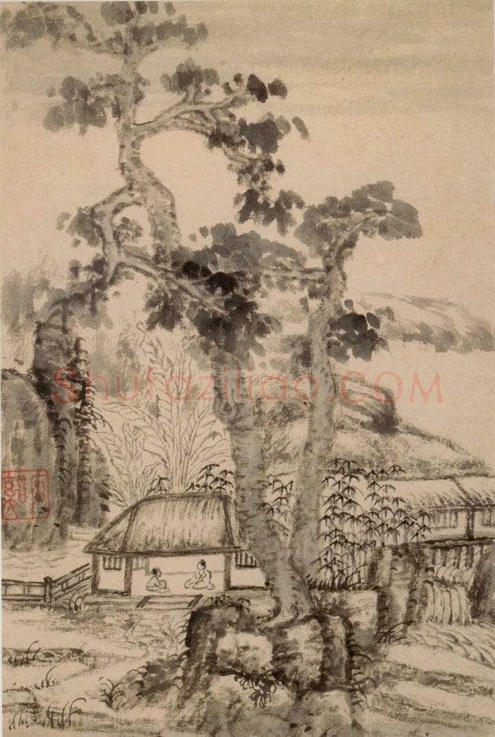清 髠残 《山水册》 书画作品