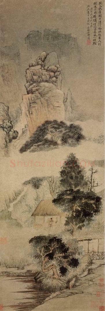 清 石涛 《醉吟图轴》 书画作品