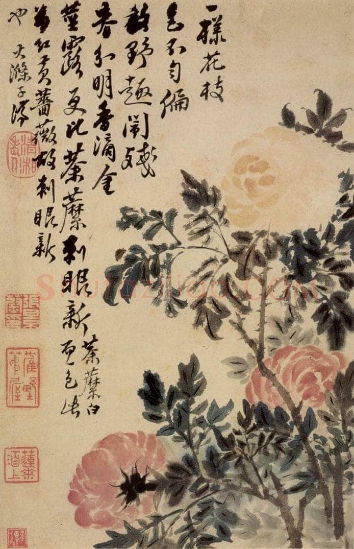 清 石涛 《花卉册》 书画作品