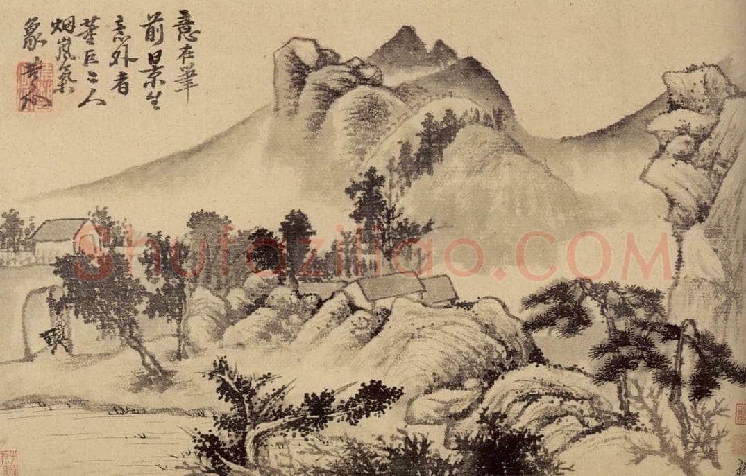 清 石涛 《山水花卉册》 书画作品