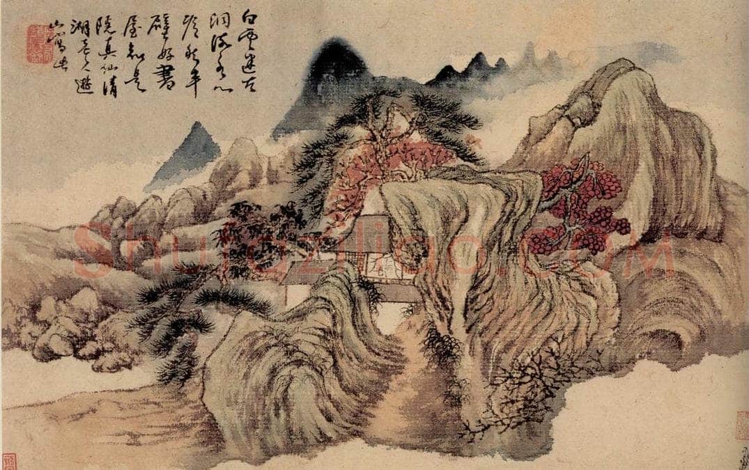 清 石涛 《山水花卉册》 书画作品