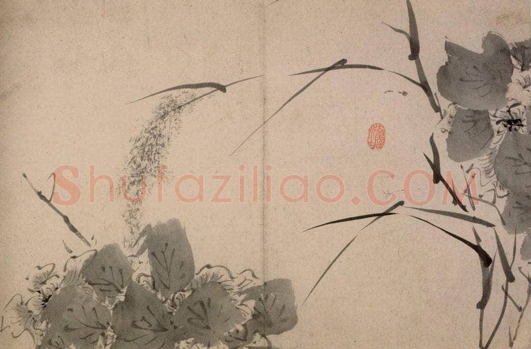 清 朱耷 《墨花册》 书画作品